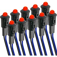 BeMatik - Luz LED piloto de 8mm 220VAC de Color Rojo 10-Pack